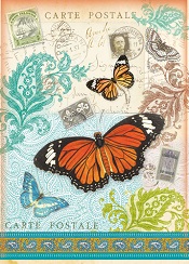Papier de riz découpage postale papillon