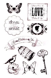 tampon clear stamp theme amour papillon