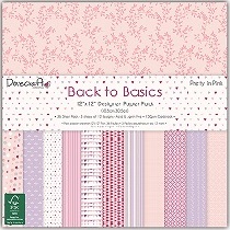 lot de 12 feuilles cardstock collection Pretty in Pink Dovecraft