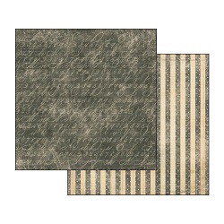 papier cardstock scrapbooking Double gris beige motif calligraphie et rayures